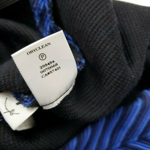 ANN TAYLOR Blue Black Striped Skirt Size 4 - Picture 4 of 5